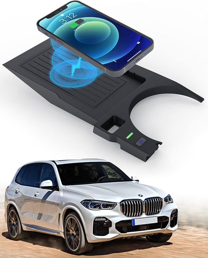 Wireless Charger for BMW X5 Accessories 2024 2023 2022 2021 2020,for BMW X6 X7 X5M X6M 2020-2024,for BMW X6 Wireless Charger Center Console Organizer for BMW X7 Accessories 2020-2024