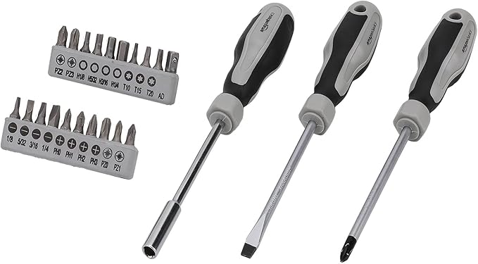 Amazon Basics 173-Piece General Household Hand Tool Set with Storage Case, Portable Tool Kit for Home Maintenance and Everyday Repairs