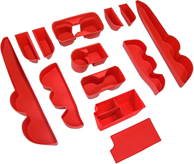 Interior Silicone Liner Insert Custom Fit for Tacoma 2016-2023, Silicone Organizer Tray for Tacoma Gen 3rd Crew Cab only - Fully Covered - for Tacoma Accessories