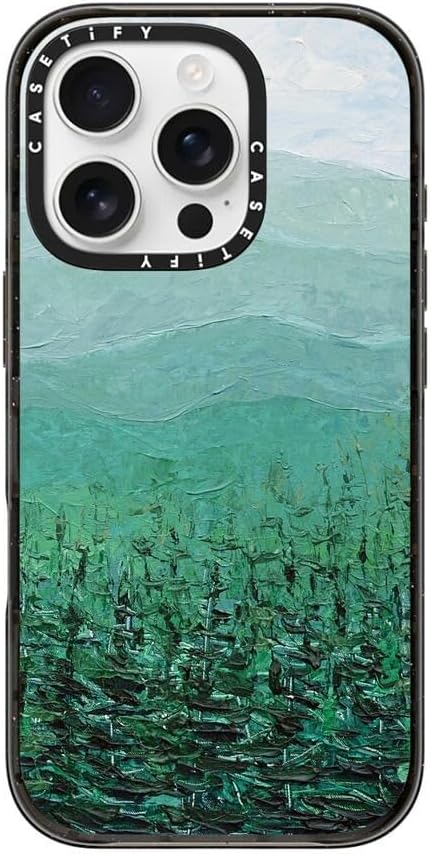 CASETiFY Impact Case for iPhone 16 Pro [8.2ft 4X Military Grade Drop Protection/Compatible with Magsafe] - Pine Forest - Clear Black