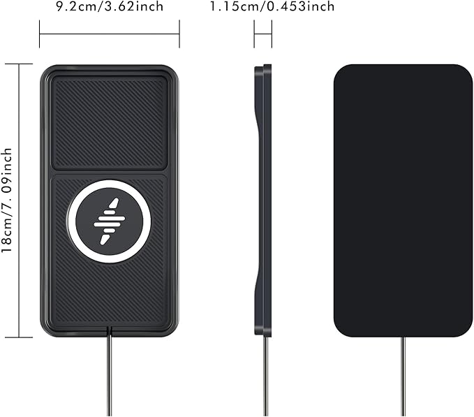Wireless Car Charger,LANSEMKU Car Wireless Chargers Charging pad Non Slip 15w Fast Charger for Car Wireless Phone Charger for iPhone 16/15/14/13/12 Pro Max,Samsung for Android (Black-100cm Cable)