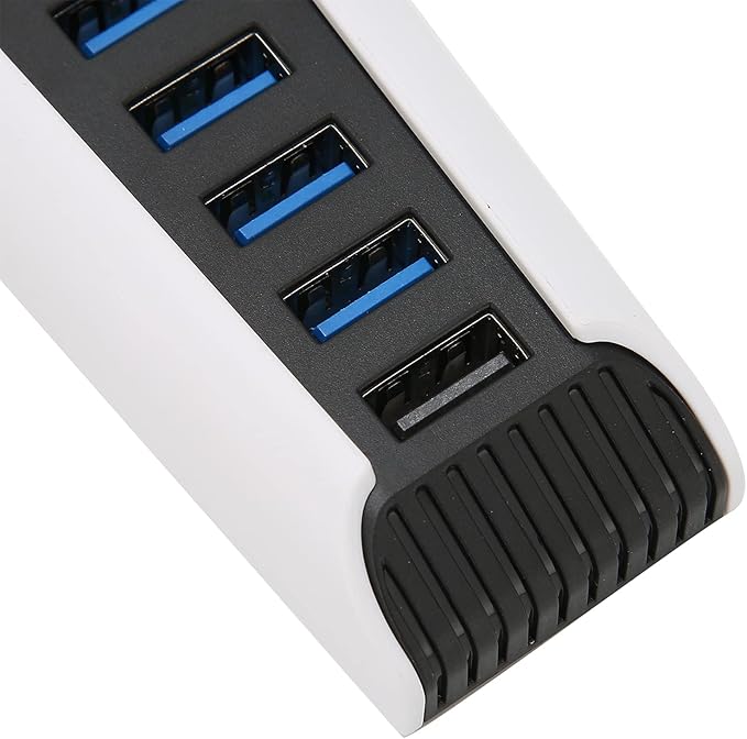 5 Port USB Hub for PS5, 5 in 1 High Speed USB Expansion Hub Charger Splitter Adapter with USB2.0 TypeC Ports for Console