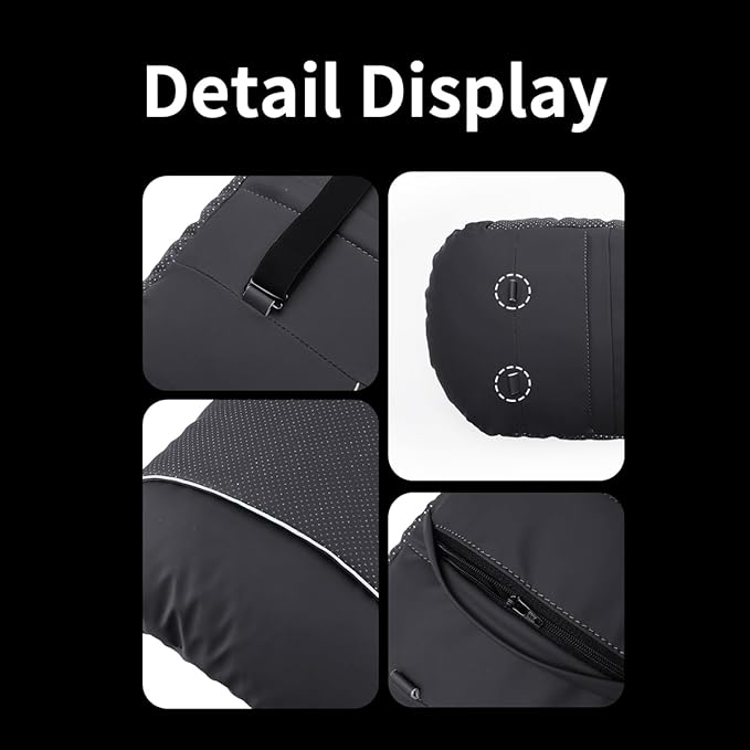 Car Headrest & Lumbar Support Set,Premium Skin-Feeling Napa Leather Soft and Comfortable Headrest,Car Seat Headrest Pillow Waist Support Car Interior Accessories for Driving Home Office