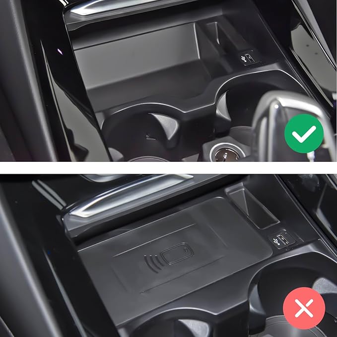 BMW X3/X4 Wireless Charge Custom-Compatible with BMW X3 2018-2024 and BMW X4 2019-2025, 15W Wireless Charger Pad Mat for BMW X3/X4, with QC 3.0 USB Fast Charging Port