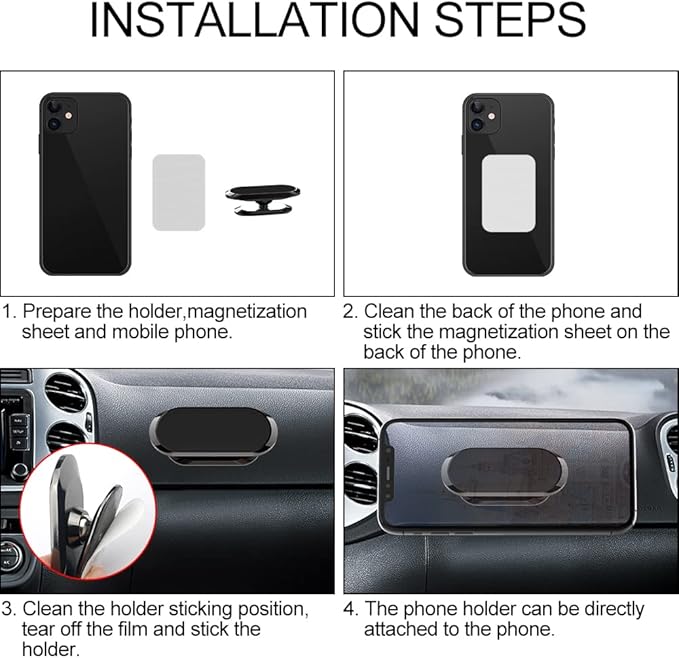 [3 Pack] Car Magnetic Phone Mount, Upgrade 8X Magnets Strong Magnet Cell Phone Holder,Dashboard 360° Rotation & Degrees View, for All Smartphone and Cellphone