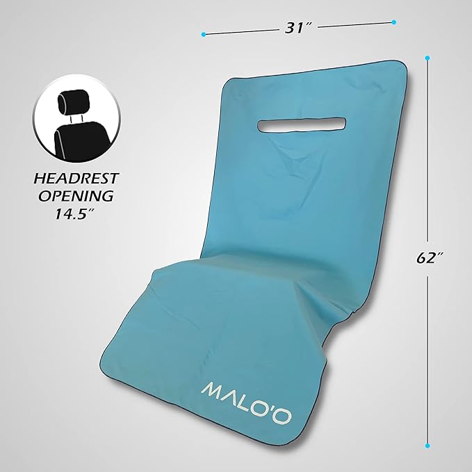 Malo’o SeatGuard Car Seat Cover Towel, Universal Seat Protector Towel for Trucks and Cars, Heavy Duty Seat Cover for Sports Gear, Dogs and Wet Clothing, Blue