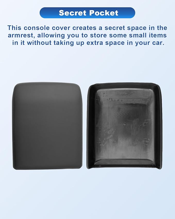 CDEFG 2025 2026 Tacoma Center Console Armrest Cover Compatible with 2024 2025 2026 Toyota Tacoma (4th Gen Tacoma) Accessories ABS Material Anti-Scratch Armrest Cushion Lid Protector(Full Coverage)