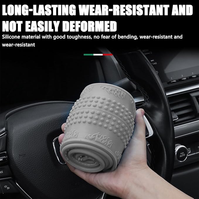 Steering Wheel Cover, Car Silicone Steering Wheel Protector, Anti-Slip Soft Odorless Wheel Covers, Universal 14-15 Inch Steering Wheel, Automotive Interior Accessories (Gray)