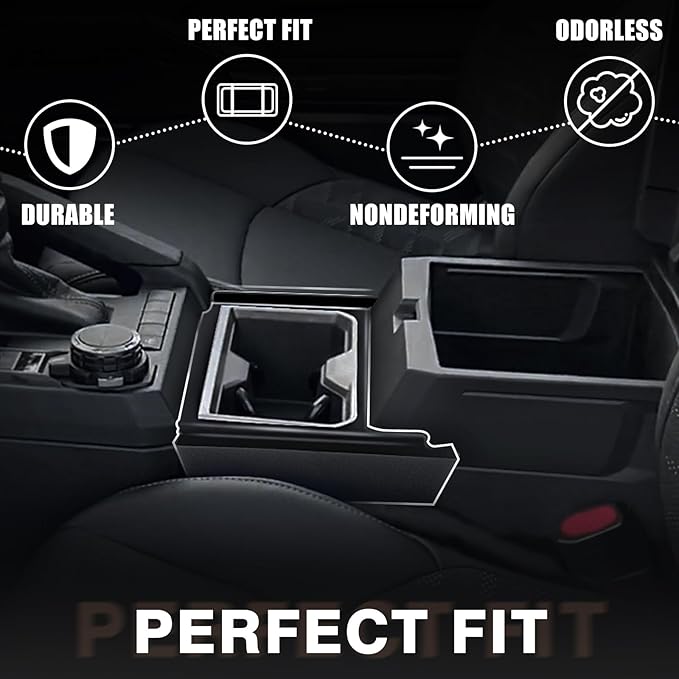 Muslogy Center Console Organizer Hanging Storage Box Compatible with 2024 2025 2026 Toyota Tacoma & 2025+ 4Runner Accessories Console Left & Right Phone Pocket Gear Shift Side Organizer