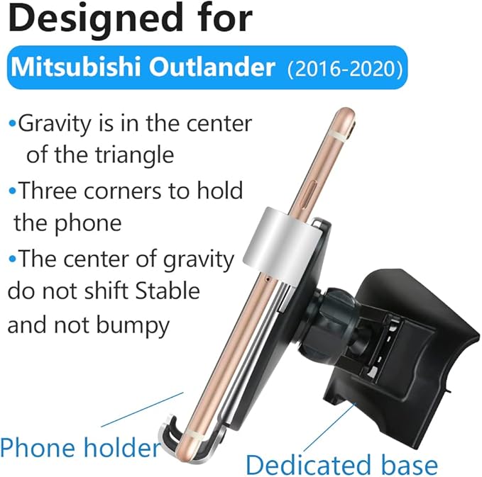 Car Phone Holder for Mitsubishi Outlander 2014-2021 and Mitsubishi Outlander PHEV 2018-2022 Auto Interior Accessories Best Cell Phones Mount Cellphone Mobile Cradle Charging Navigation Bracket