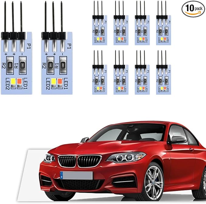 NJSBYL 10PCS LED Door Pocket Handle Ambient Lighting Circuit Board for B-MW 5 7 Series X1 Gran Turismo Coupe Sedan SUV F01 F02 F07 F48 LWB LCI Interior Door Panel Light Red-White Atmosphere Light