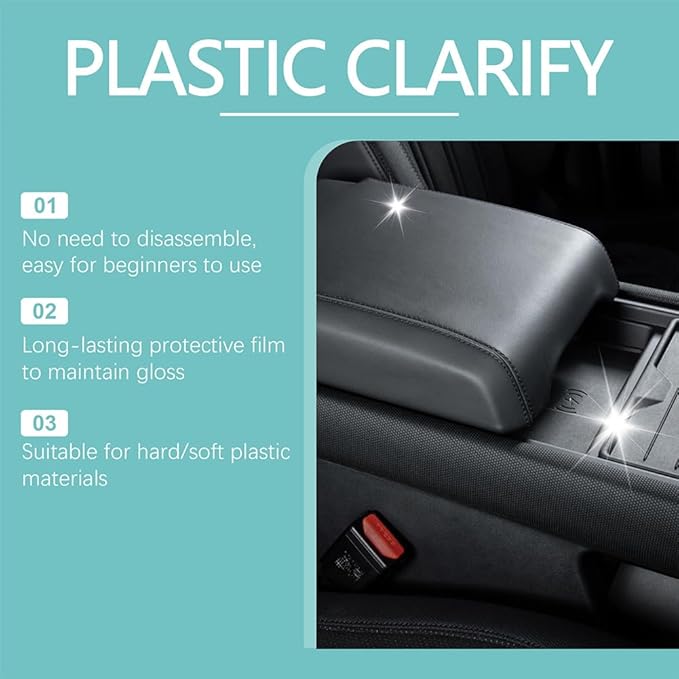 Plastic Clarify For Cars, 120ML Waterless Plastic & Trim Restorer Spray, Scratch Remover and Black Trim Restorer for Interior & Exterior Plastic, Rubber, and Vinyl Surfaces (3pcs)