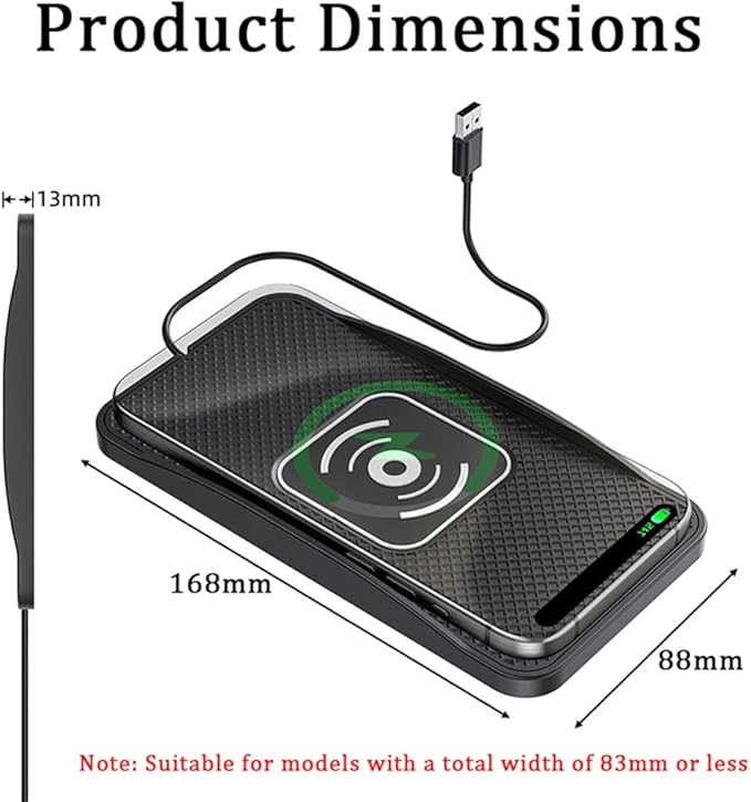 Wireless Car Charger Pad for Chevrolet Blazer Captiva Equinox Suburban/Bolt EUV 2000-2026, Type-C/USB 20W Car Wireless Charger Non-Slip Phone Charging Pad Car Accessories