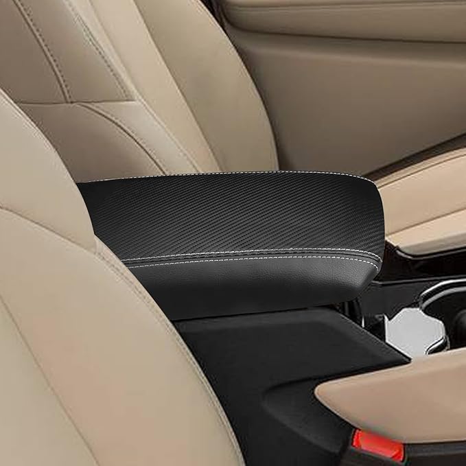 INTGET Center Console Cover for 2026 Jeep Grand Cherokee 2022 2023 2024 2025/Grand Cherokee L Accessories 2021-2026 Car Armrest Arm Rest Box Dog Seat Cover Console Lid Protector(Carbon Fiber Texture)