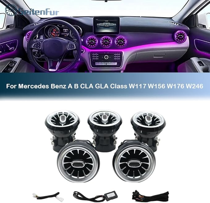 12 Colors Air Vent LED Ambient Light Atmosphere Lamp For Mercedes Benz W156 GLA-Class