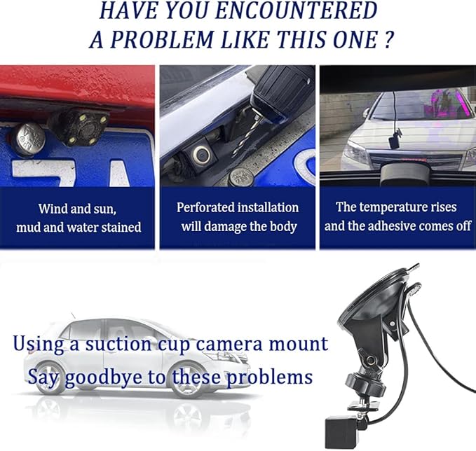 IHOTDER Dash Cam Mount - 360°Rotatable Portable Device Mount for Most Dash Cams & Rearview Cameras - Fits Car, Truck, SUV, RV, Van - Mini, Waterproof, Sturdy
