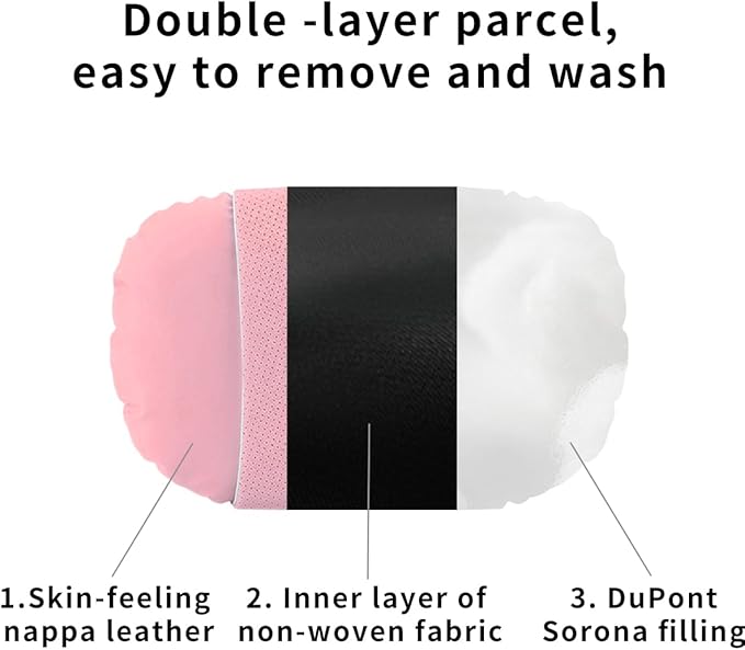 Car Headrest & Lumbar Support Set,Premium Skin-Feeling Napa Leather Soft and Comfortable Headrest,Car Seat Headrest Pillow Waist Support Car Interior Accessories for Driving Home Office