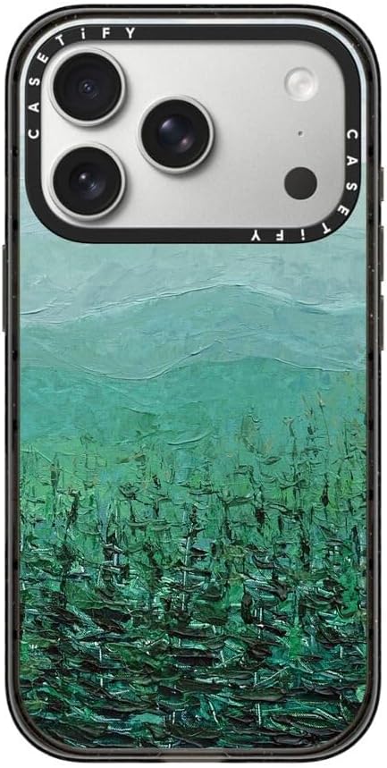 CASETiFY Impact iPhone 17 Pro Case [Slim/Compatible with Magsafe / 8.2 ft. 4X Military Grade Drop Protection] - Pine Forest - Clear Black