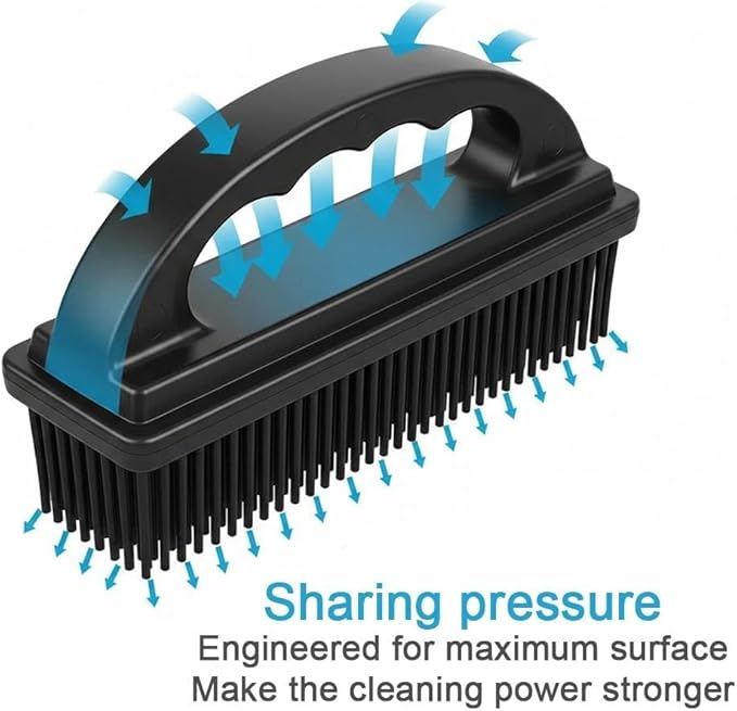 Rubber Pet Hair Removal Brush Lint & Cat Dog Hair Remover Brush Pet Silicone Lint and Debris Remover for Cleaning, Grooming, Home,Black
