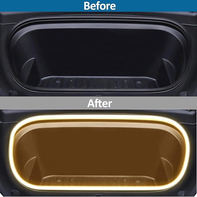 2025 Tesla Model Y Juniper Frunk Light Strip Ambient Lighting Kit LED Interior Lights for Model Y Juniper Accessories 2020-2026 Warm Light