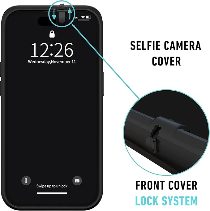 Spy-Fy iPhone 16 Privacy Case with Camera Covers Front and Rear | Magsafe compatible and Kickstand | Protect Your iPhone and Privacy | 6-Foot Drop Proof | 6,1 Inch | Camera Protection by Valenta