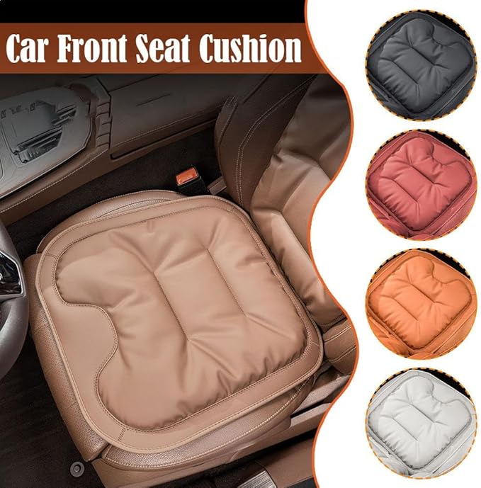 Car Seat Cushion, 2025 New Skin-Friendly Leather Seat Cushions, Skin-Friendly Leather Seat Cushions, Front Bottom and Rear Seat Cushions for Auto Office (White 1set)