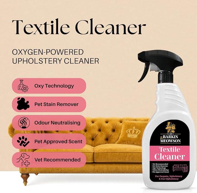 Barkin & Meowson Odor Neutralizing Textile Cleaning Spray 450ml / 15.83 fl.oz - Cleaning Spray for Upholstery, Carpets and Woven Fabrics