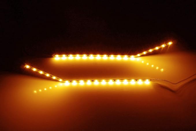 iJDMTOY Amber Yellow LED Background Illumination Kit Compatible with 2017-2021 Ford F250 F350 F450 Super Duty Side Fender Chrome Emblem