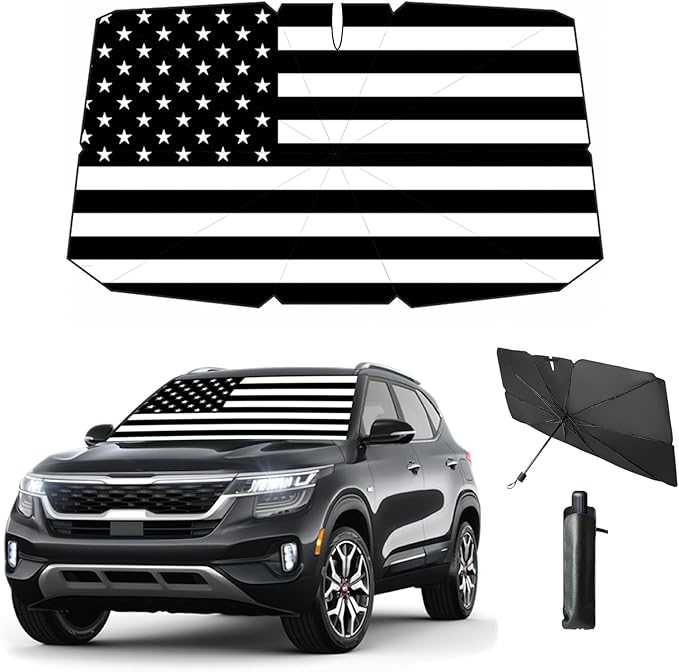 Windshield Sun Shade Umbrella for Car Front Window Sun Visor for Windshield Car Summer Accessories Protect Interior from UV Rays & Heat for Sedan, Compact SUV, Hatchbacks 57"*31"