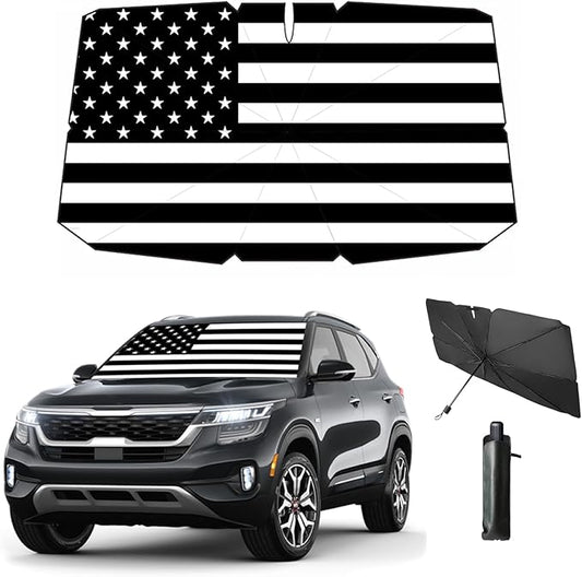 Windshield Sun Shade Umbrella for Car Front Window Sun Visor for Windshield Car Summer Accessories Protect Interior from UV Rays & Heat for Sedan, Compact SUV, Hatchbacks 57"*31"