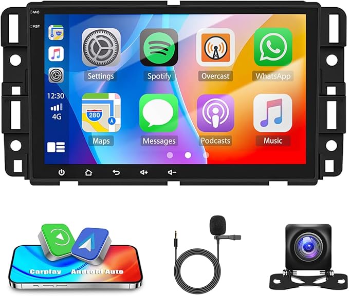 Android 13 Car Radio Stereo Upgrade for 2006-2013 Chevrolet Impala 8 Inch Touch Screen GPS Navi Head Unit Radio Double Din Car Stereo w/Wireless Carplay & Android Auto Bluetooth BT DSP SWC