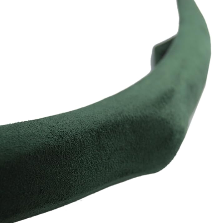 Quick Install Sporty Green Suede Steering Wheel Cover Universal fit Any 14 ½ to 15 inches Car SUV Pickup Steering Wheel