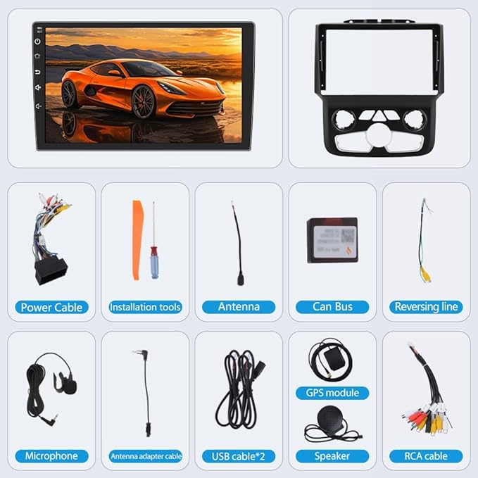Junsun 5G WiFi (64GB ROM) Car Radio Stereo for Dodge Ram 1500 2500 3500 2013-2019,Wireless Wire CarPlay/Android Auto,9" HD Screen Support Cargo Rearview,GPS DSP RDS BT 5.0 AM/FM Auto AC