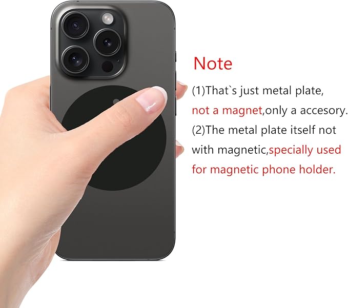 GDMINLO Mount Metal Plate（4Pack） for Magnetic Car Mount Phone Holder with Full Adhesive for Phone Magnet, （2 Rectangle and 2 Round）