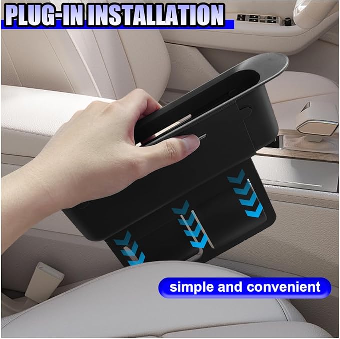 YoRise Car Seat Gap Filler, Multifunctional Car Seat Organizer, Phone Holder Between Seats & Console, Automotive Storage Box Accessories for Keys, Sunglasses, Cards, Phones (Black)