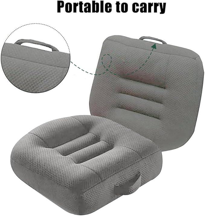 SEAHOME Car Booster Seat Cushion Heightening Height Boost Mat,Breathable Mesh Portable Car Seat Pad Fatigue Relief Suitable for Trucks,Cars,SUVs,Office Chairs,Wheelchairs (Grey)