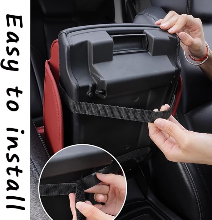 Car Armrest Cushion for Mazda CX-30 2019–2025 2026 DM,Multifunctional Car Armrest Heightening Pad,Car Center Console Cover,Waterproof Nappa Leather Arm Rest Protector,Red