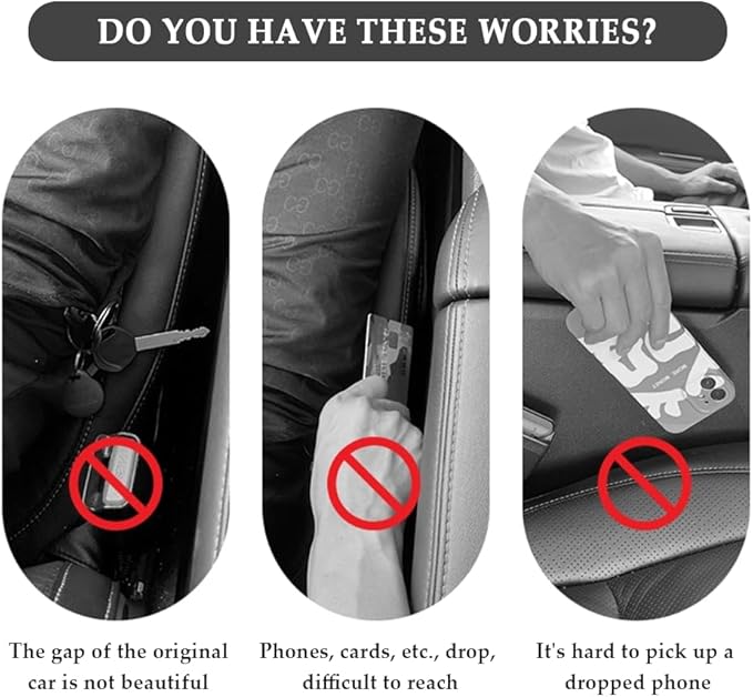 IHOTDER 2PCS Car Seat Gap Filler,Super Flexible Car Side Seat Gap Filler CCar interior Accessories,Universal Car Organizer Between Seats for Tightly Filling Seat Gaps (Purple/2PCS)…