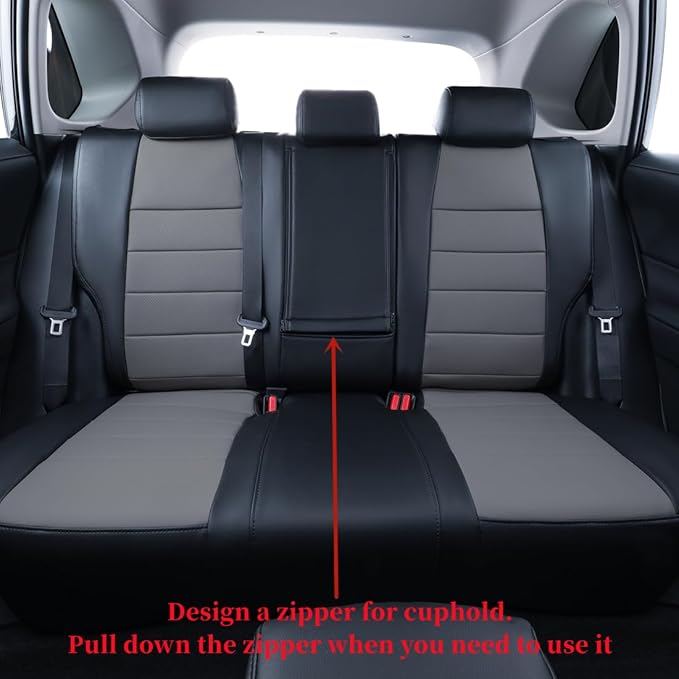 coverdream RAV4 PHEV Waterproof Leather Seat Covers Custom Fit for 2019-2025 Toyota RAV4 Hybrid XSE,Hybrid SE,Prime SE/XSE,Full Coverage,Airbag Compatible,Car Seat Protector (Full Set,Black/Gray)