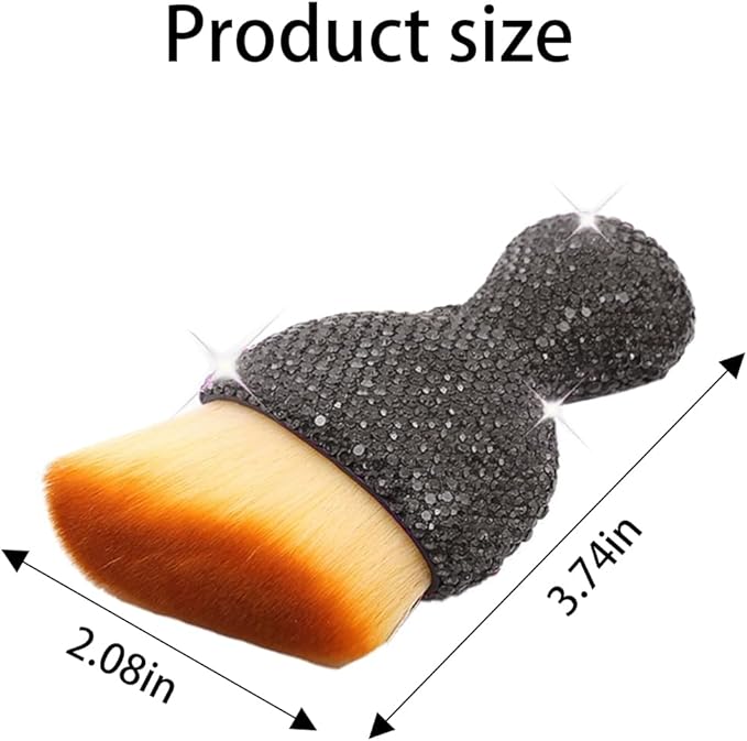 zipelo Auto Interior Dust Brush, Car Detailing Cleaning Brush with Diamond, Bling Handle Soft Bristles Dusting Tool, Scratch Free Dirt Clean Brushes for Vehicle Dashboard, Air Conditioner Vent (Gray)