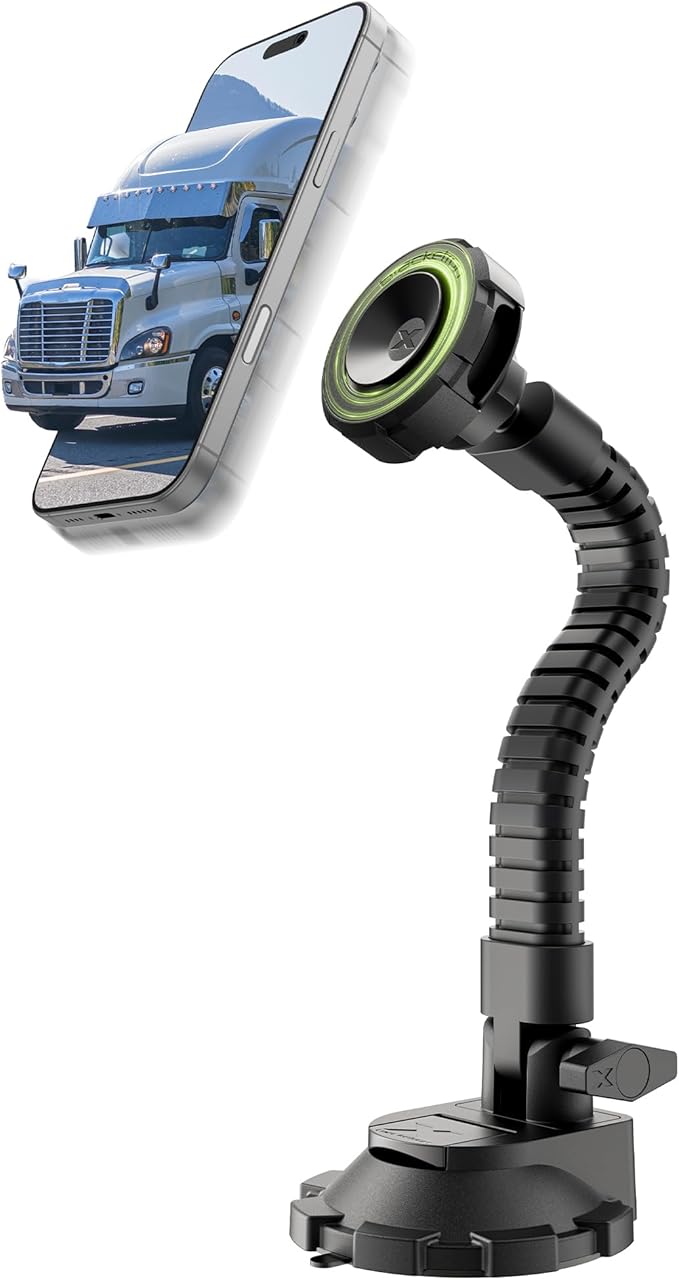 Bracketron MagAlign X Pro - Magsafe Car Phone Mount for Truck with Flexible Arm for Dashboard & Windshield - Magnetic Phone Holders for Your Car for iPhone 17 Pro Max 16 15 14 13 12 Plus