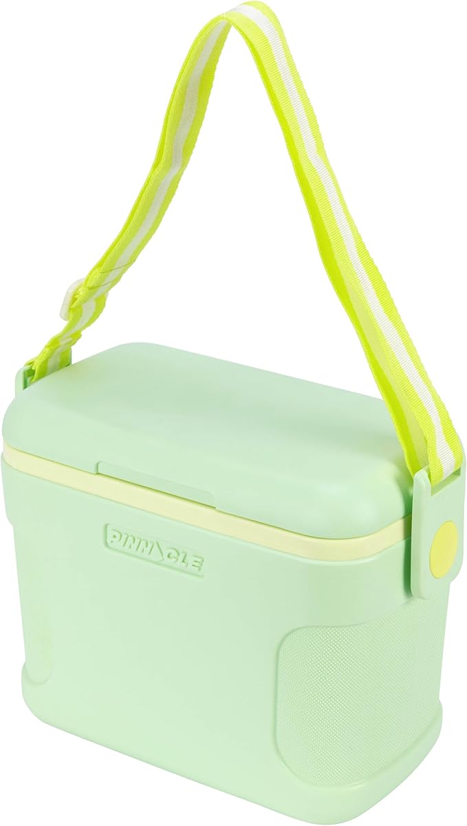 Pinnacle 8.5Qt Mini Cooler – 14 x 7.6 x 10.6In Ice Box with Smart Divider, Locking Lid, Adjustable Shoulder Strap – Insulated Picnic Basket Beach Cooler Bag – 36- Hour Ice Retention – Stylish Colors