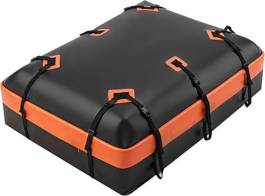 NEWBULIG Car Rooftop Cargo Carrier Bag, 20 Cubic Feet Duty Waterproof Bag for All Vehicles with/Without Racks. Includes Anti-Slip Mat, Reinforced Straps, 6 Door Hooks, Storage Bag & Luggage Lock.