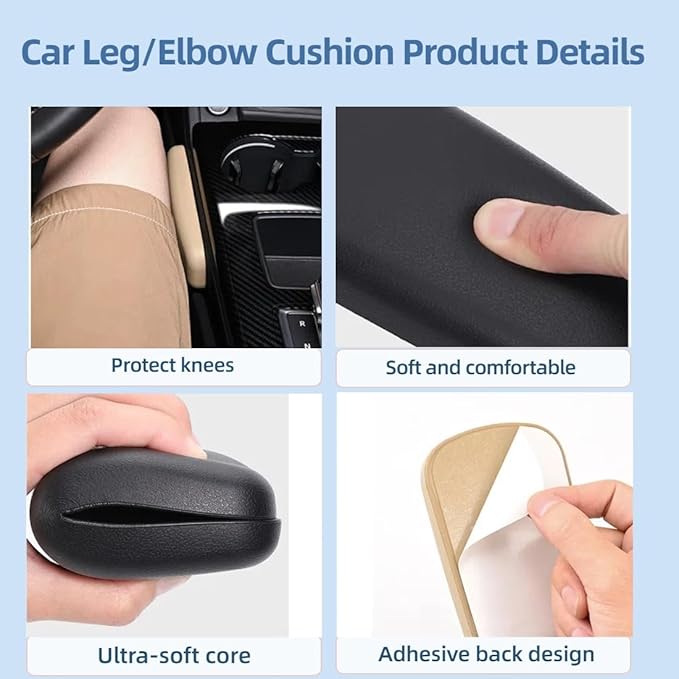 Car Center Console Knee pad, car armrest Support Pillow, car Knee pad, car Knee pad, Elbow pad, Soft arm pad, car Interior Accessories, Truck Accessories 2 Pack
