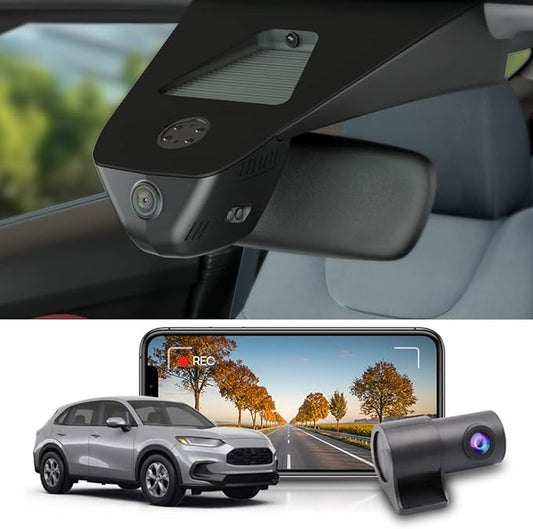 Fitcamx Front 4K+Rear 1080P Dash Cam Adapts for Honda HR-V 2023-2026 Sport LX EX-L (Gen3), OEM Factory Look, Dual HD Video, Built-in WiFi & APP, Loop Recording, G-Sensor, Easy to Use, 128GB Card