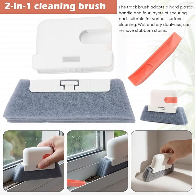 5Pcs Window Blind Cleaning Set, Window Venetian Blind Cleaner Duster Tool, Washable Dust Removal Cleaning Tools for Blinds, Air Conditioners, Track, Fans(Color:Orange)