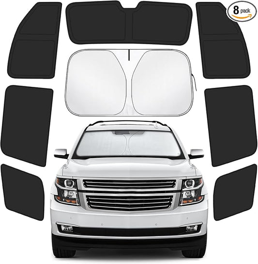Car Window Shades Intended for Chevrolet Tahoe 2015-2020, Privacy Window Covers 8PCS for Side, Rear & Windshield, Car Shield Sunshade for Privacy Protection, Heat Blocking, Camping and Parking
