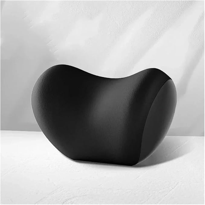 Memory Foam Car Neck Pillow & Waist Cushion - Soft fit for Seat Headrest & Lumbar Support for Comfort(Hb-Black Waist 1PC)