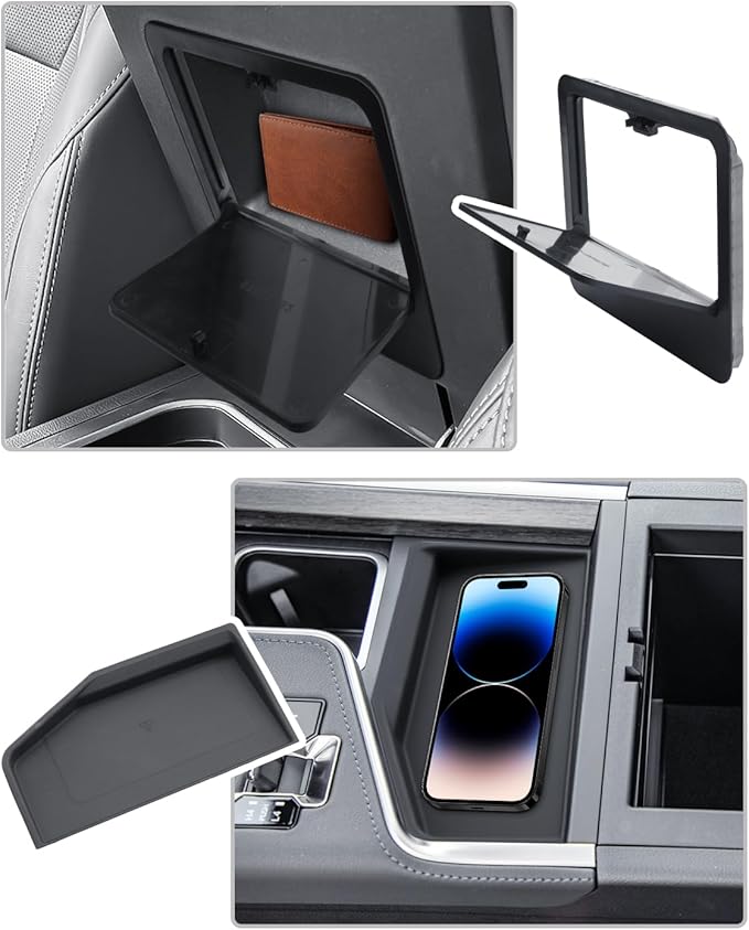CDEFG 4Pcs for 2024 2025 2026 Lexus GX 550 Center Console Organizer 2024-2026 GX550 Accessories Middle Console & Armrest Hidden Storage Box & Cup Holder & Wireless Charging Mat(Not for Cool Box)