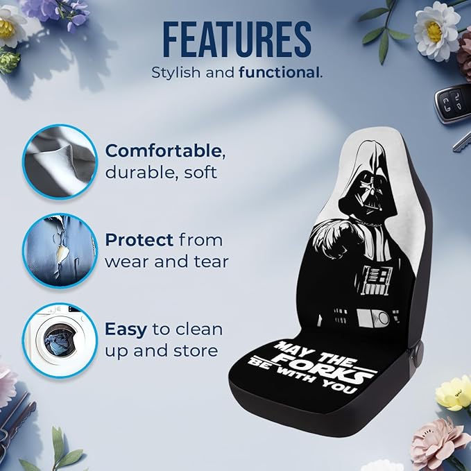 GENANY Space Movie Car Seat Covers Set of 2, Galaxy Breathable Front Seat Covers for Truck Sedan SUV, Movie Themed Car Accessories, Funny Gift for Women Men